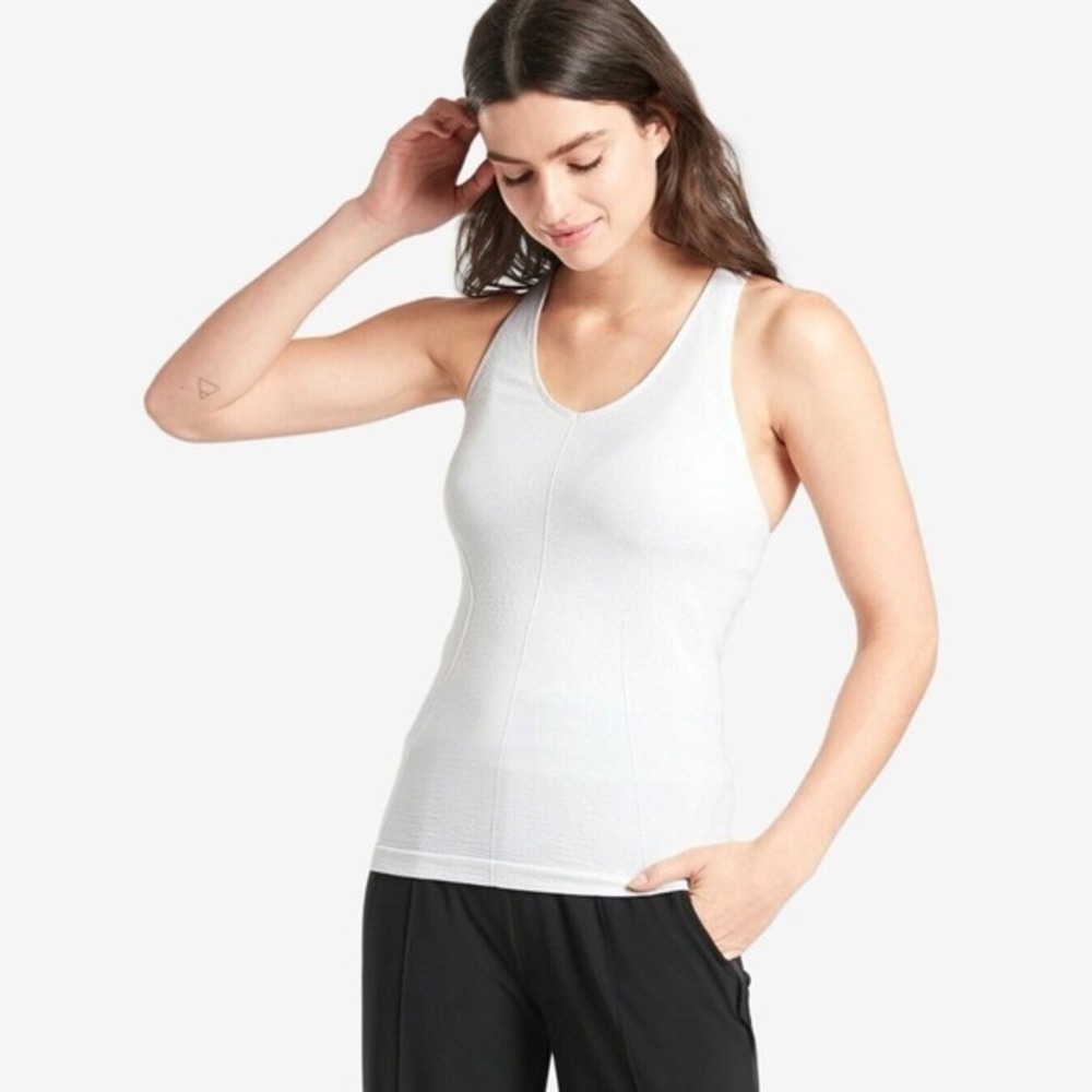 Athleta Shortcut Tank Top Size XS White Athletic Active Gym Workout - Picture 3 of 4